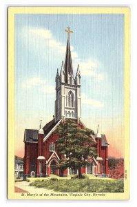 Postcard St. Mary's Of The Mountains Virginia City Nevada
