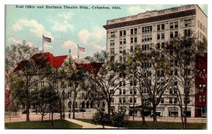 Antique Post Office and Hartman Theatre Building, Columbus, OH Postcard