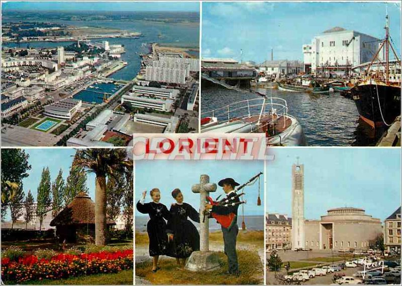 Modern Postcard General view Lorient harbor