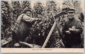 Indian Hop Pickers Washington WA Native Americans Indigenous Unused Postcard H70