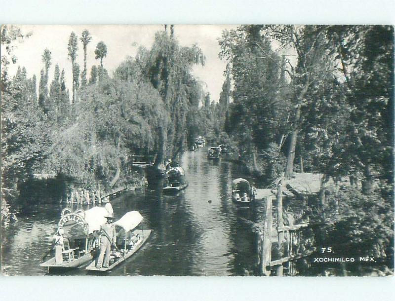 Pre-1950 rppc NICE VIEW Xochimilco In Mexico City Mexico i3683