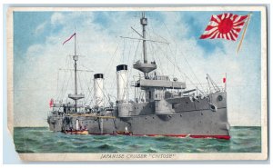 c1920's Built at San Francisco Japanese Cruiser Chitose Japan Antique Postcard