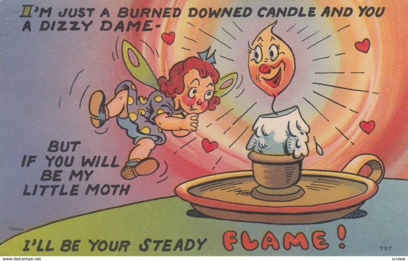 1930-40s; Girl and Candle, If you will be my Little Moth, I'll be Your Stead...