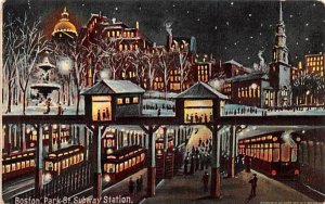 Park St. Subway Station Boston, Massachusetts Postcard
