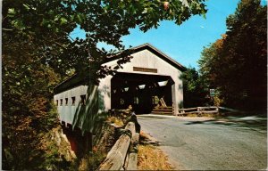 Mohawk Trail Covered Bridge Postcard VTG UNP Koppel Vintage Unused Chrome 