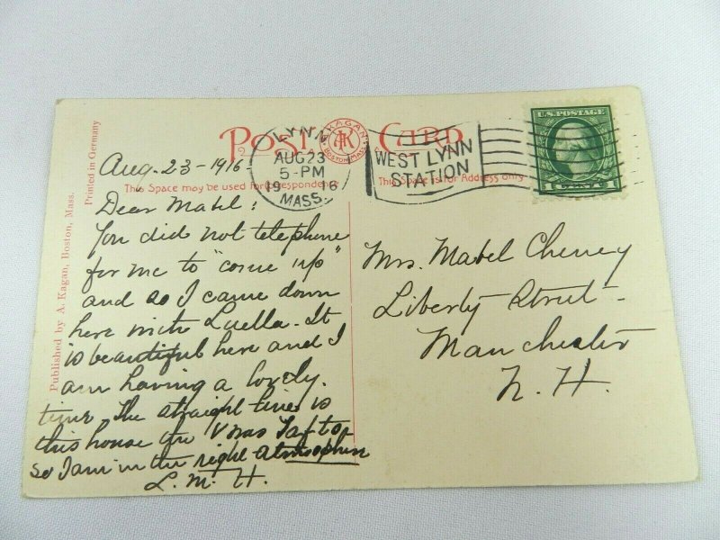 Vintage Postcard Corn Point Marblehead Mass 1916