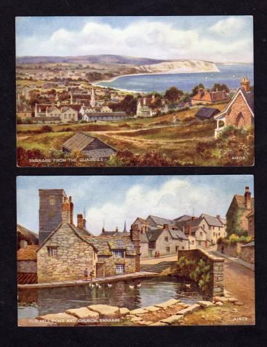 UK Lot 2 SWANAGE POSTCARDS Quarries Dorset England