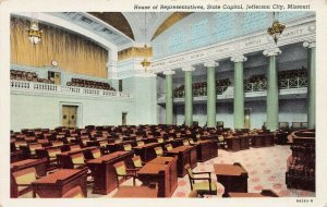 House of Representatives, State Capitol, Jefferson City, MO., Early Postcard