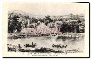 Postcard Old Saint Cloud Seine and Oise Before Fire Chateau Park in 1845