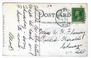 Saugatuck, Michigan to Chicago, Illinois 1911 used Postcard, Pond Lilies
