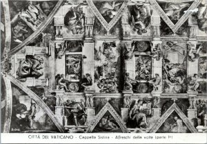 postcard Rome, Italy - Vatican City - Sistine Chapel ceiling