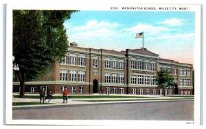 Early 1900s Washington School, Miles City, MT Postcard