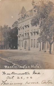 Westmister Nebraska Hotel Real Photo Antique Postcard K32386