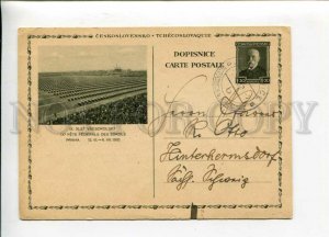 3114489 IX Slet Vsesokolsky Praha POSTAL stationery 1932 RPPC