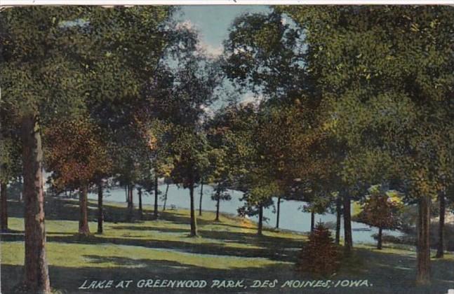 Iowa Des Moines Lake At Greenwood Park 1912