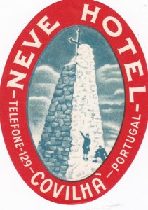 Portugal Covilha Neve Hotel Luggage Label sk2128