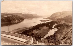 Gorge Of The Columbia River Oregon National Scenic Area Real Photo RPPC Postcard