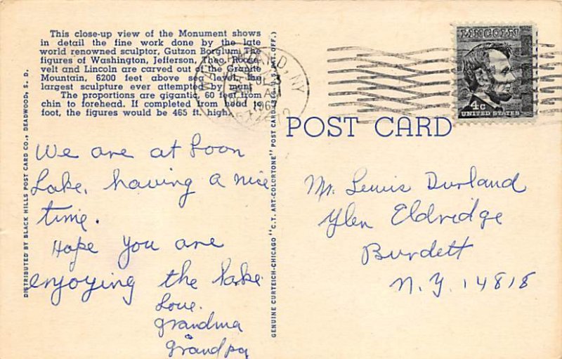 Mount Rushmore National Monument  Black Hills SD 