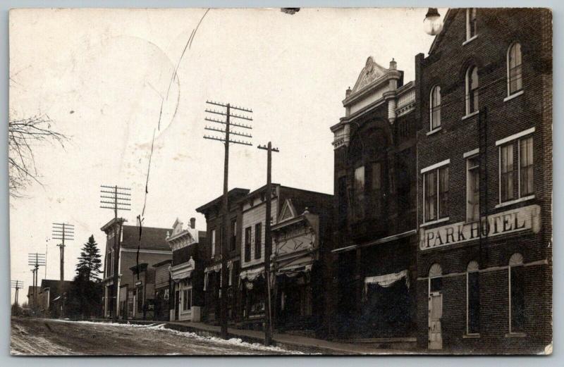 Preston Minnesota~Park Hotel~Post Office~Times Newspaper~Masonic Hall~1908 RPPC