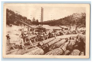 1922 Saw Mill Logging Camp Aberdeen Washington WA Sunday School Church Postcard