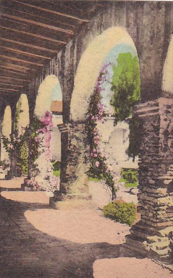 Front Corridor At Padre's Quarters Old Mission San Juan Capistrano California...