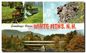 Postcard Old Train white Mountains NH