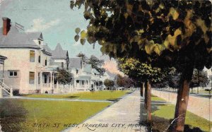 Sixth Street West Traverse City Michigan 1918 postcard