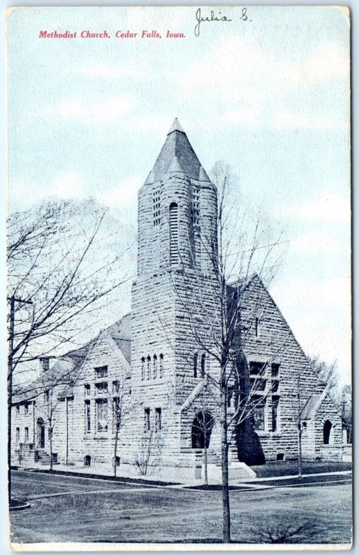 c1900s Cedar Falls, IA Methodist Church Photo Litho Tom Jones Postcard A62
