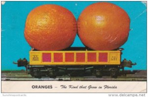 Humour Exageration Giant Oranges On Train Car The Kind That Grow In Florida 1957