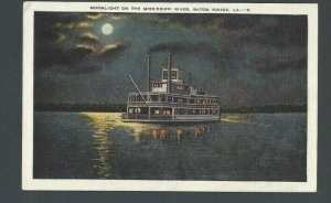 1945 Post Card Mississippi River Father Of The Waters 2459 Miles W/River Boat