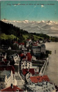 Switzerland Thun Hofsttenstrasse Mit Blick Auf Hotels In Den Alpen
