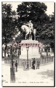 Old Postcard Paris Place Royale Louis XIII Statue