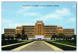 c1940's Fitzsimons US General Hospital Building Road Denver Colorado CO Postcard