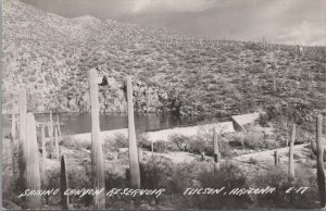 RPPC Postcard Sabino Canyon Reservoir Tucson Arizona AZ
