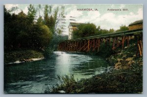 ANAMOSA IA ANDERSON'S MILL ANTIQUE POSTCARD