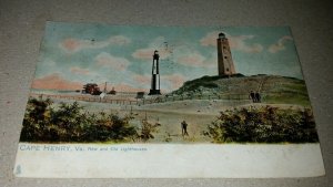 Postcard Cape Henry, Va. New and old Lighthouses 1907