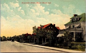 Postcard Riverside Drive in South Bend, Indiana~139237