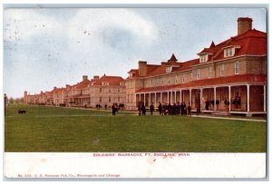 Fort Snelling Minnesota Postcard Soldiers Barracks Exterior 1910 Vintage Antique