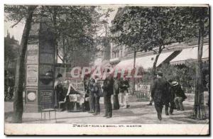 Paris Old Postcard On the Boulevard Saint Martin (newspaper seller)