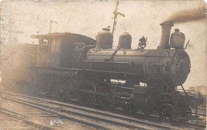 J59/ Interesting RPPC Postcard c1910 Steam Locomotive Engineer Railroad 43