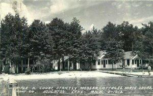 Houghton Lake Michigan Cripple Court Cook 1940s RPPC Photo Postcard 21-8097