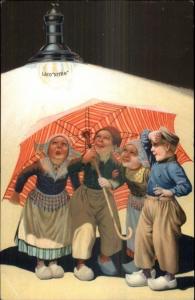 Dutch Kids Umbrella Electric Lamps M. Seller Co Portland OR Postcard c1910