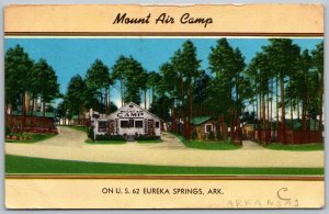 Eureka Springs Arkansas 1950s Postcard Mount Air Camp Lodge Cabins