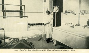 Postcard RPPC View of Operating Room at St. Mary's Hospital, Rochester, MN.  aa6