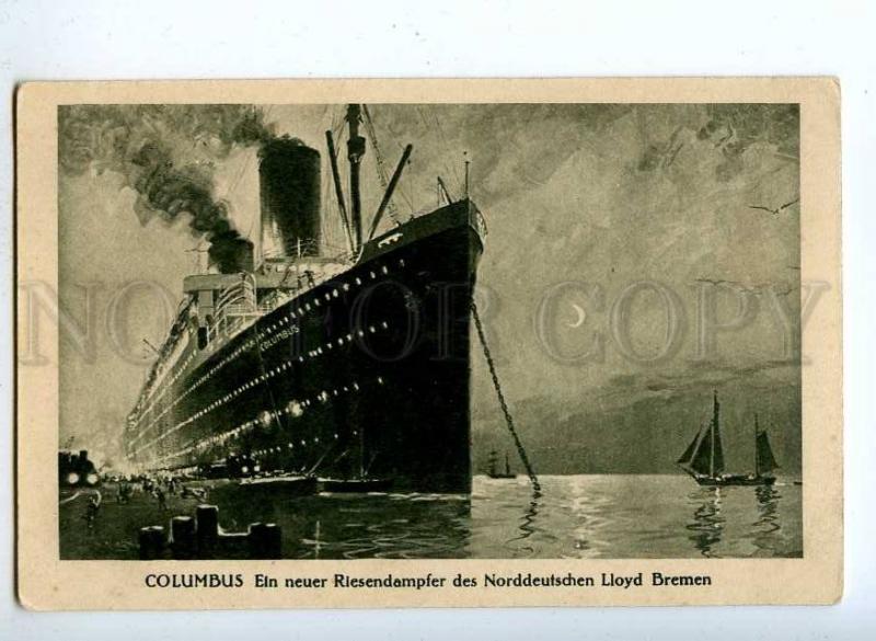 190276 NORDDEUTSCHEN LLOYD BREMEN ship COLUMBUS Old postcard