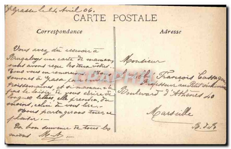 Old Postcard Grasse Fall of the Vallon Cascade