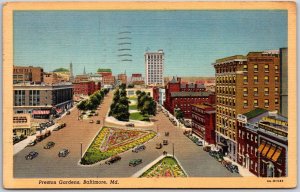 Baltimore Maryland MD, 1946 Preston Flowers Gardens, Highway, Roadway, Postcard