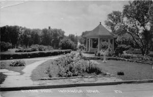 Indianola Iowa~Buxton Park~Gazebo Amidst Flower Gardens~1929 RPPC