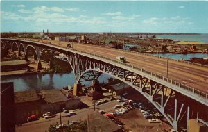 Cleveland Ohio 1960s Postcard Main Avenue Bridge Looking West 