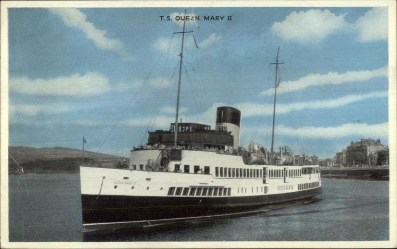 Steamer Boat TS Queen Mary II Argyll Cancel Postcard